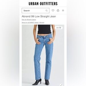 NWT Urban Outfitters Abrand 99 Low Straight Jeans
